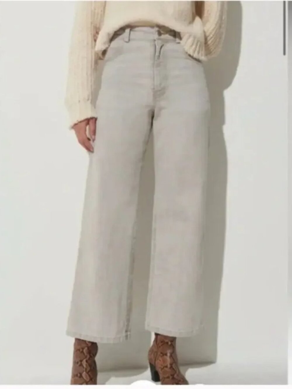 Rachel Comey Sz 6 Wide Leg Cropped Puerto Jean in Gray Minimalist